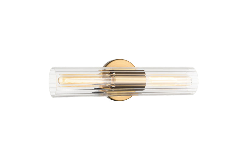 Matteo Lighting S05401AG Two Light Wall Sconce, Aged Gold Brass Finish - LightingWellCo