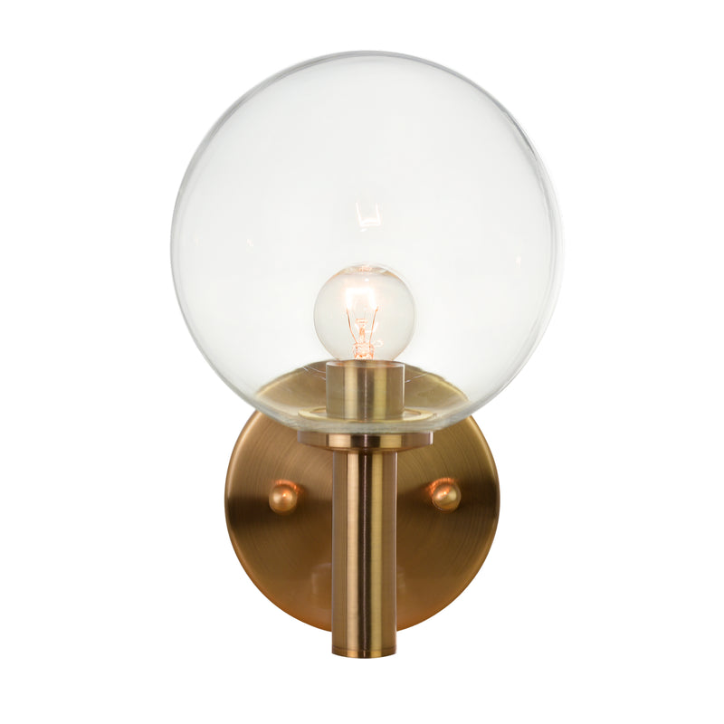 Matteo Lighting S06001AGCL One Light Wall Sconce, Aged Gold Brass Finish - LightingWellCo