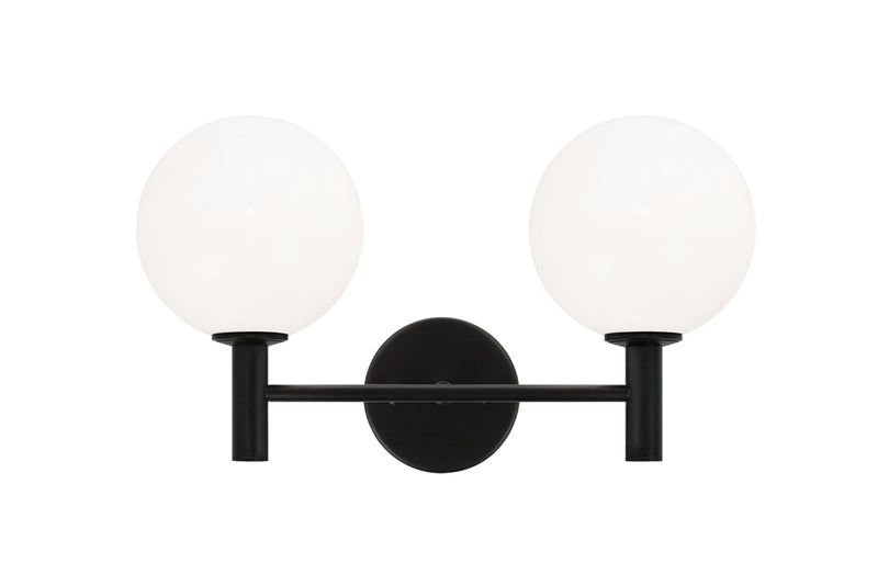 Matteo Lighting S06002BKOP Two Light Wall Sconce, Black Finish - LightingWellCo