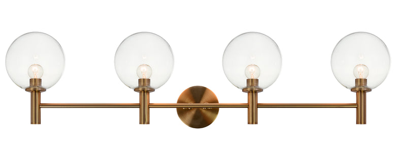 Matteo Lighting S06004AGCL Four Light Wall Sconce, Aged Gold Brass Finish - LightingWellCo