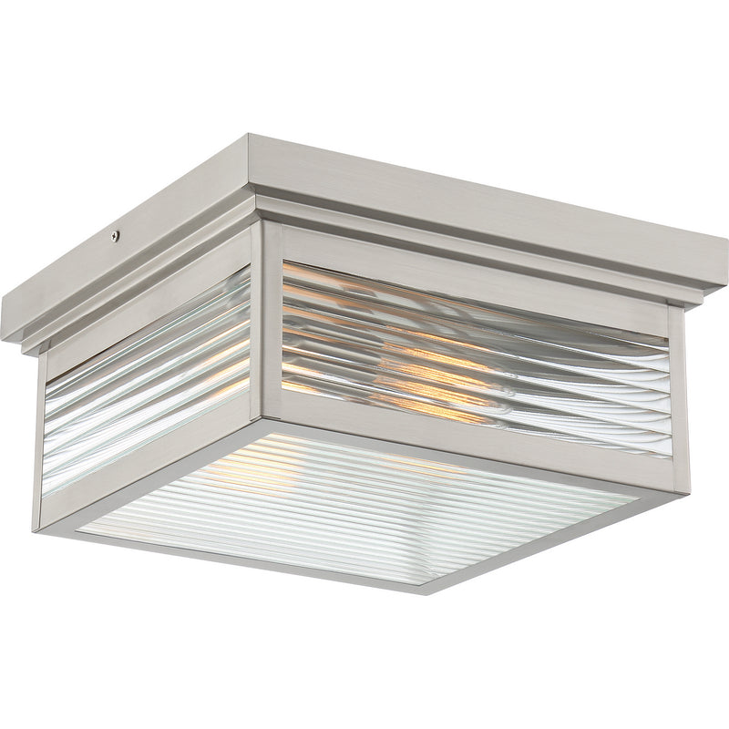 Quoizel GAR1612SS Two Light Outdoor Flushmount, Stainless Steel Finish - LightingWellCo