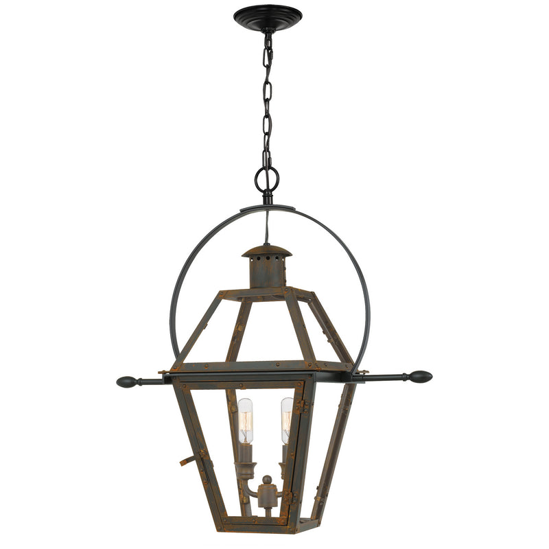 Quoizel RO1911IZ Two Light Outdoor Hanging Lantern, Industrial Bronze Finish - LightingWellCo