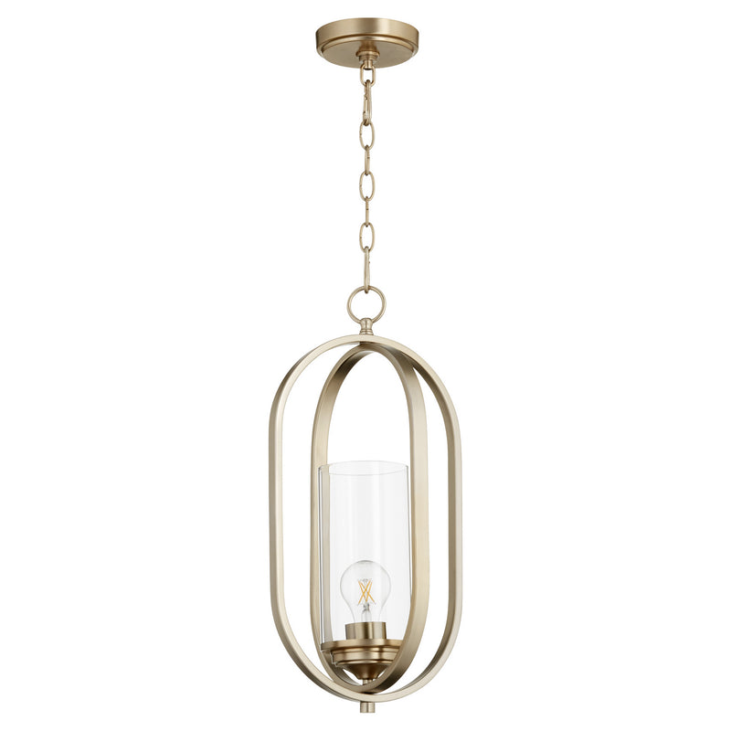 Quorum 3044-80 One Light Pendant, Aged Brass Finish - LightingWellCo