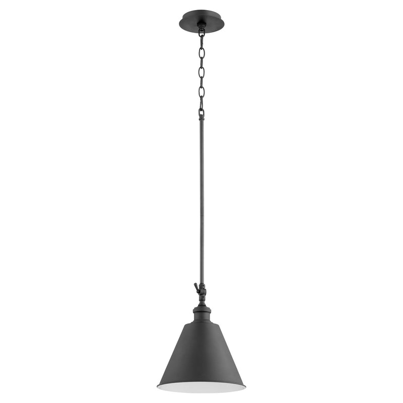 Quorum 3391-69 One Light Pendant, Black Finish - LightingWellCo