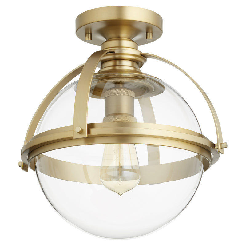 Quorum 38-13-80 One Light Ceiling Mount, Aged Brass Finish - LightingWellCo