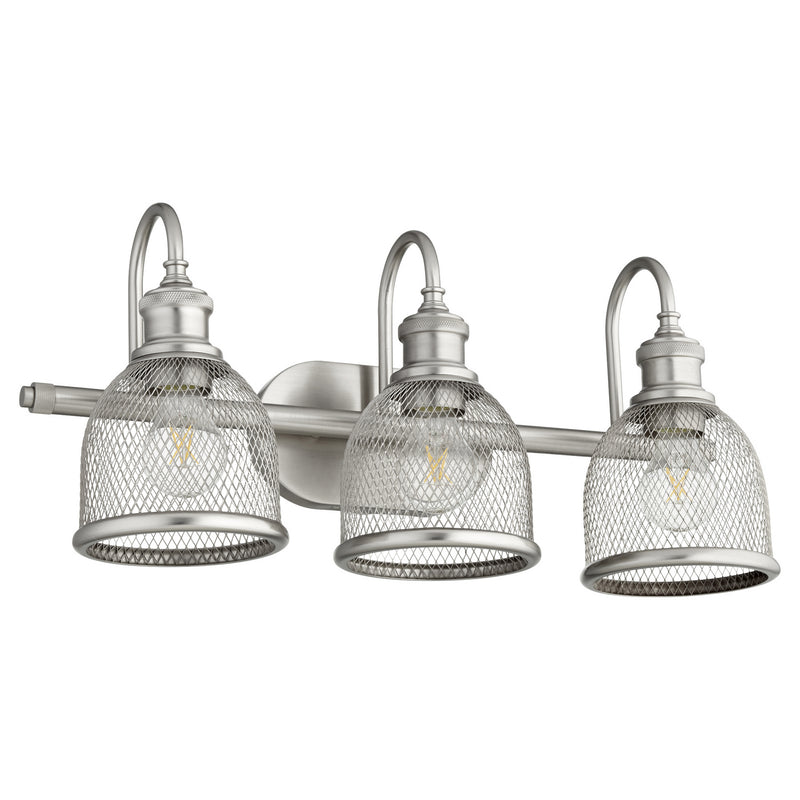 Quorum 5212-3-65 Three Light Vanity, Satin Nickel Finish - LightingWellCo