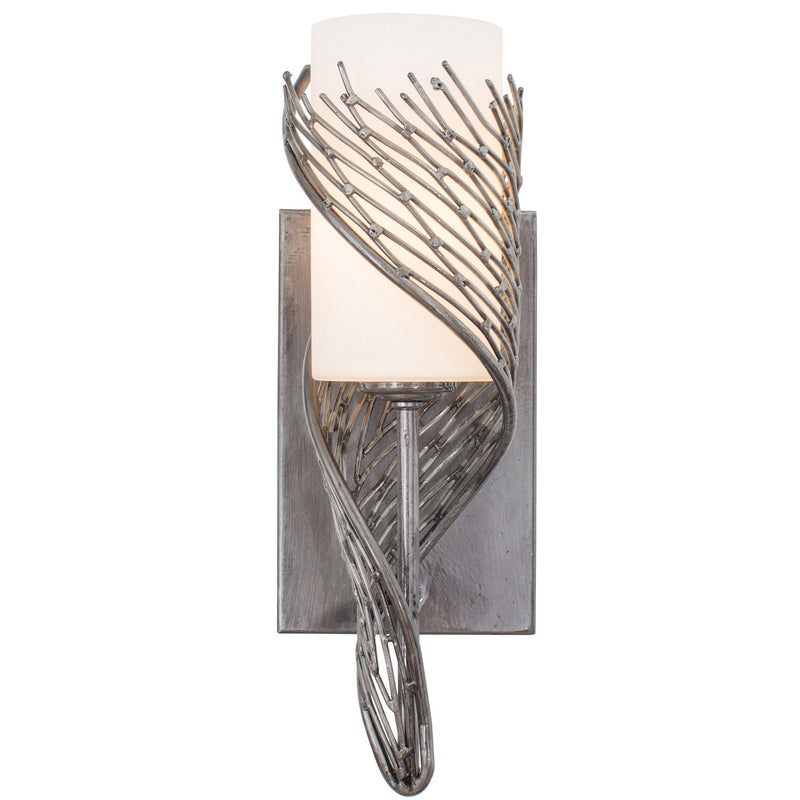 Varaluz 240K01RSL One Light Wall Sconce, Steel Finish - LightingWellCo