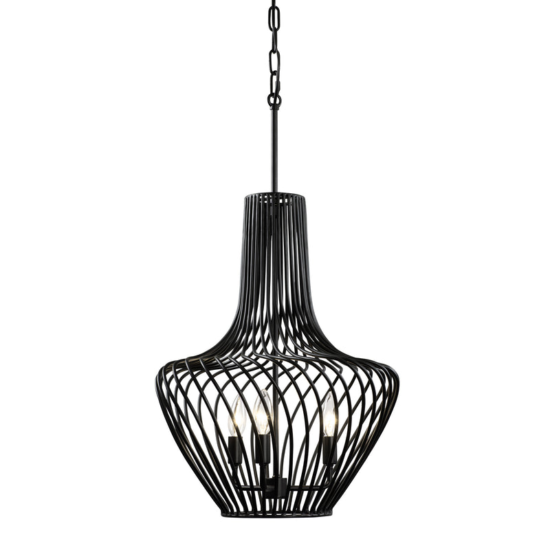 Varaluz 339P03ABL Three Light Pendant, Black Finish - LightingWellCo