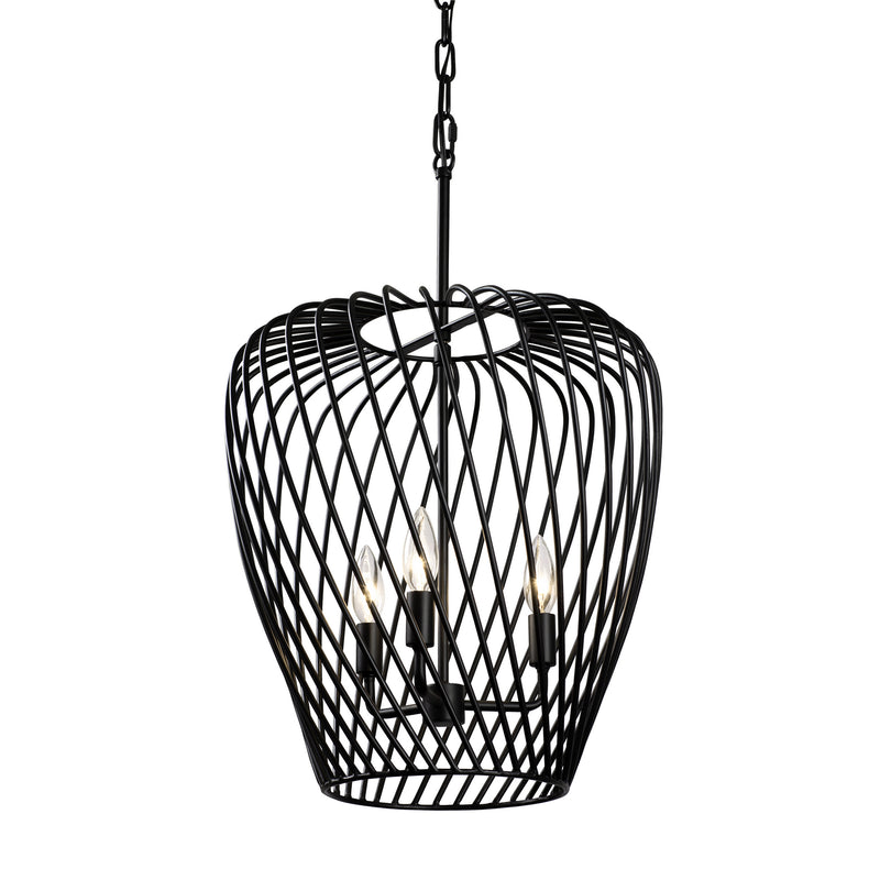 Varaluz 339P03BBL Three Light Pendant, Black Finish - LightingWellCo