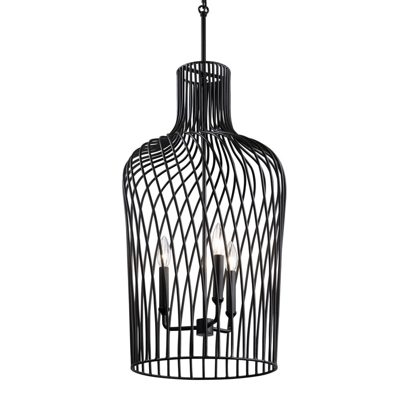 Varaluz 339P03CBL Three Light Pendant, Black Finish - LightingWellCo