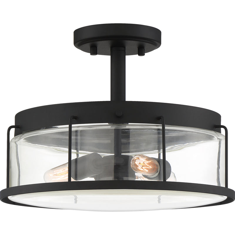 Quoizel LUD1713EK Three Light Semi Flush Mount, Earth Black Finish - LightingWellCo