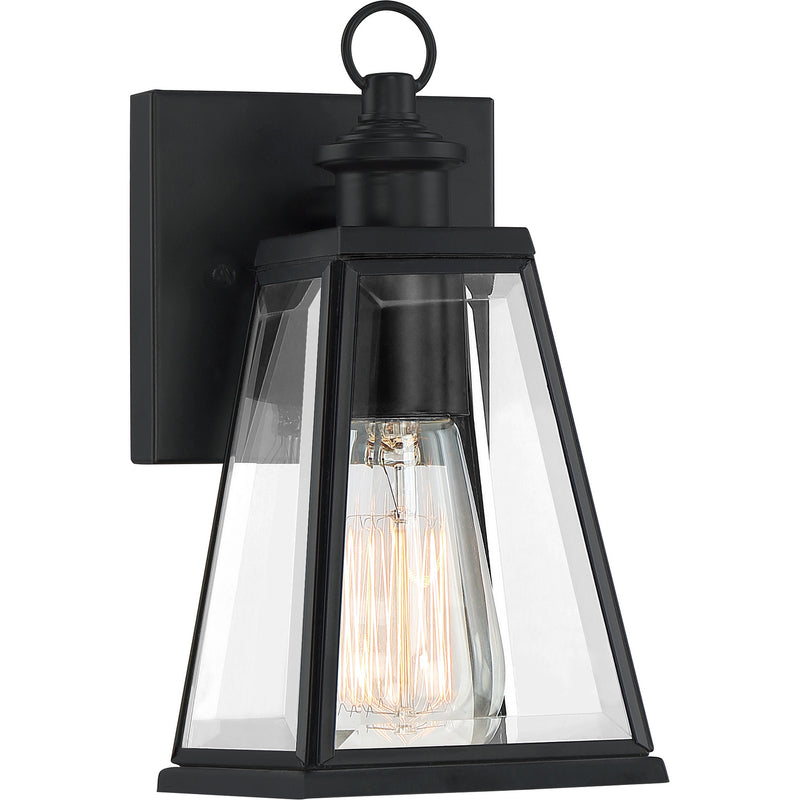 Quoizel PAX8305MBK One Light Outdoor Wall Lantern, Matte Black Finish - LightingWellCo