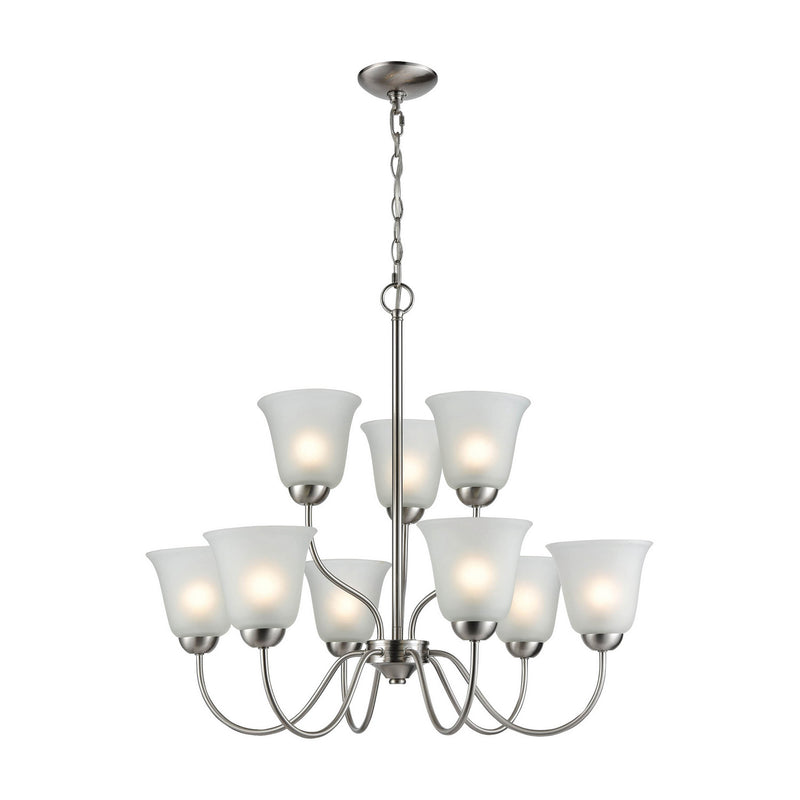 ELK Home 1209CH/20 Nine Light Chandelier, Brushed Nickel Finish - At LightingWellCo