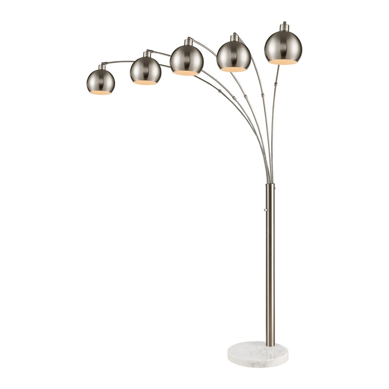 ELK Home 77102 Five Light Floor Lamp, Polished Nickel Finish - At LightingWellCo