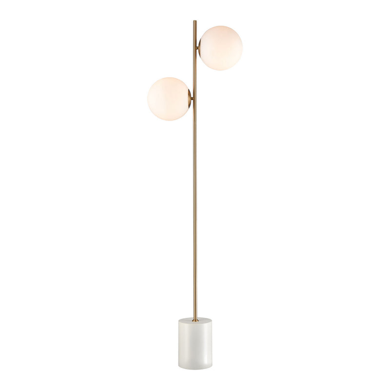 ELK Home D4153 Two Light Floor Lamp, Aged Brass Finish-LightingWellCo