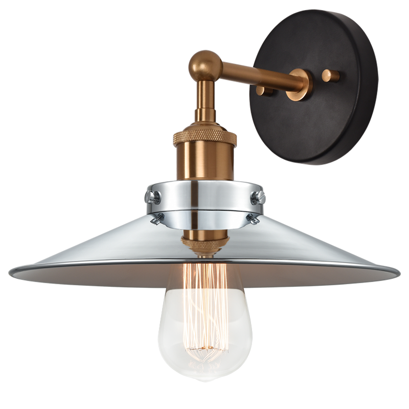 Matteo Lighting W46111AGCH One Light Wall Sconce, Aged Gold Brass Finish - LightingWellCo