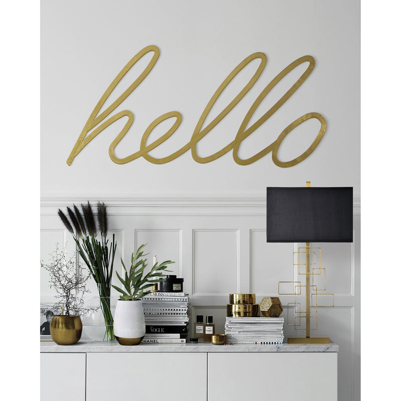 Renwil Hello W6533 Wall Decor, Antique Gold Finish - LightingWellCo