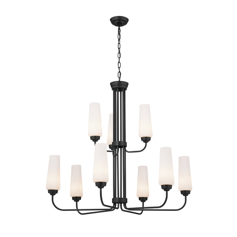 Kichler 52482BK Nine Light Chandelier, Black Finish-LightingWellCo