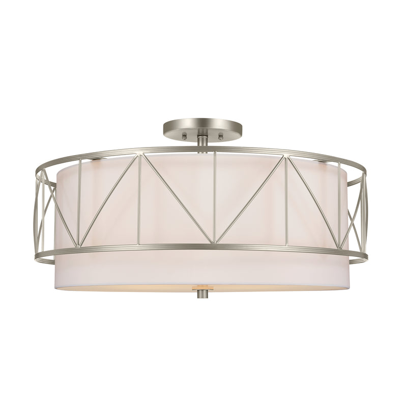 Kichler 52076SN Four Light Semi Flush Mount, Satin Nickel Finish-LightingWellCo