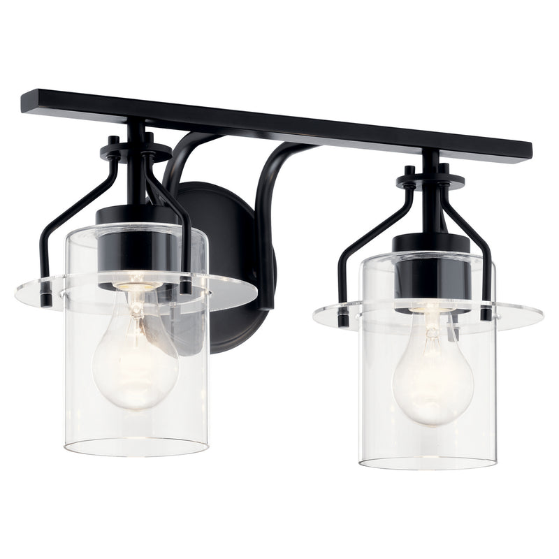 Kichler 55078BK Two Light Bath, Black Finish-LightingWellCo