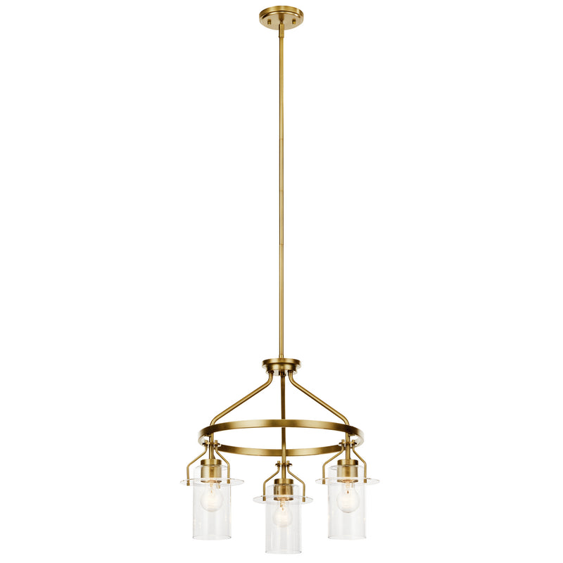 Kichler 52377NBR Three Light Chandelier, Brushed Brass Finish-LightingWellCo