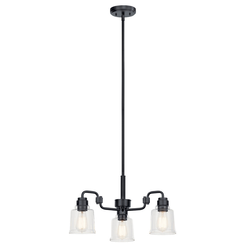 Kichler 52397BK Three Light Chandelier, Black Finish-LightingWellCo