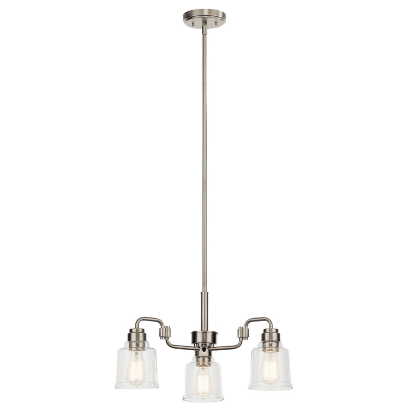 Kichler 52397NI Three Light Chandelier, Nickel Textured Finish-LightingWellCo