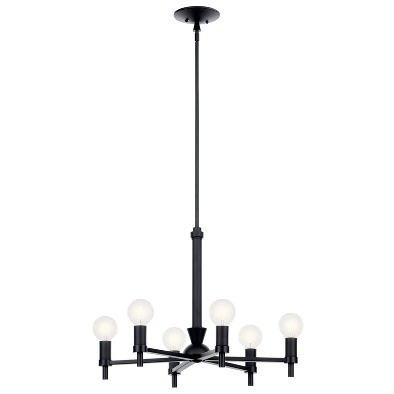 Kichler 52424BK Six Light Chandelier, Black Finish-LightingWellCo