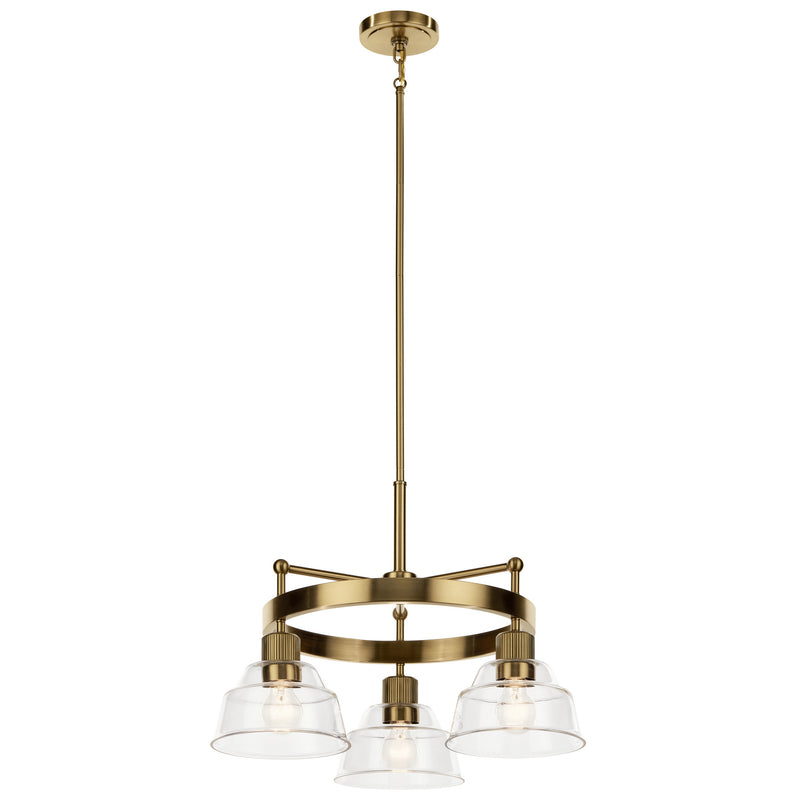 Kichler 52402BNB Three Light Chandelier, Brushed Brass Finish-LightingWellCo