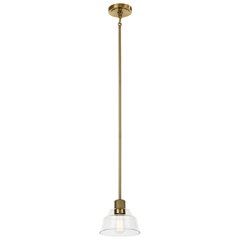 Kichler 52405BNB One Light Mini Pendant, Brushed Brass Finish-LightingWellCo