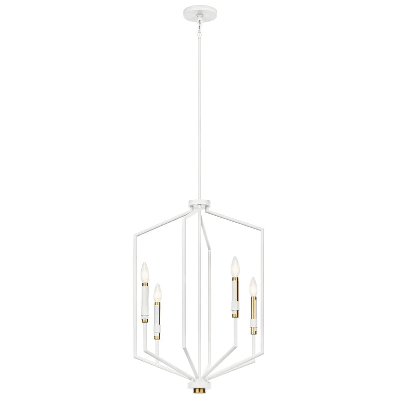 Kichler 52351WH Four Light Foyer Pendant, White Finish-LightingWellCo