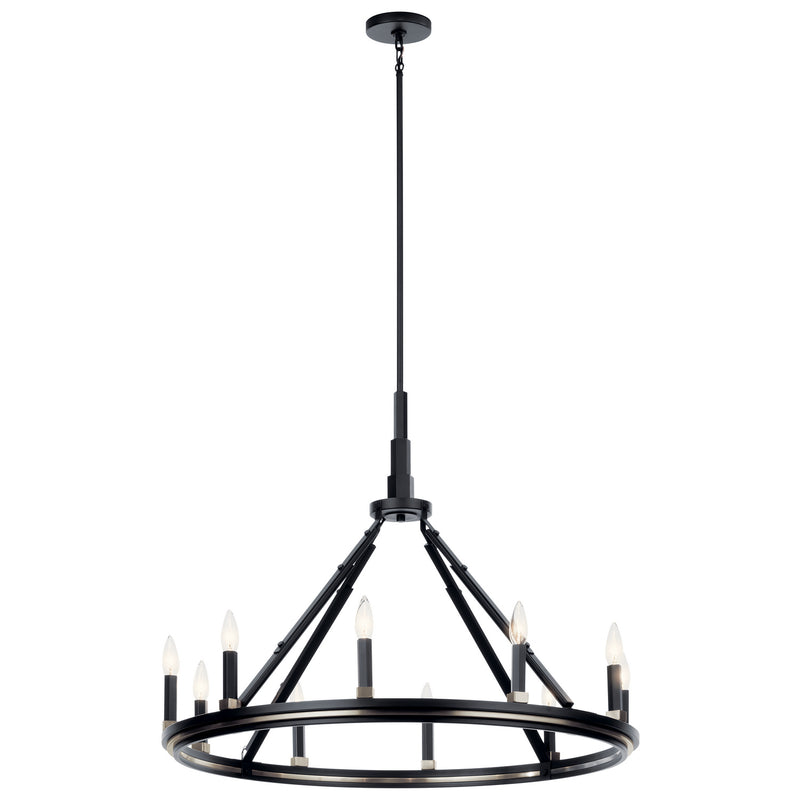 Kichler 52421BK Ten Light Chandelier, Black Finish-LightingWellCo